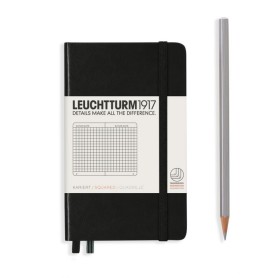 L NOTEBOOK HC A6 POCKET SQUARED BLACK 187p