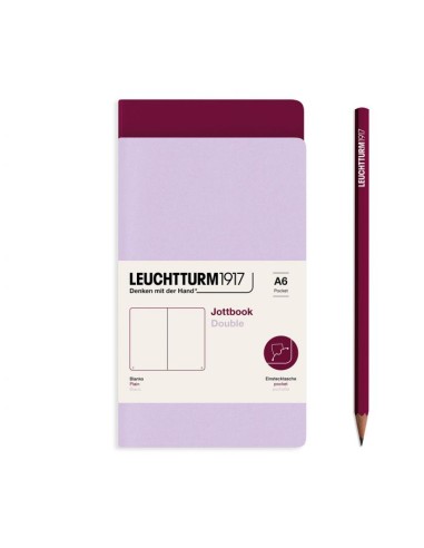 L JOTTBOOK D.A6 PLAIN LILAC&ampPORT RED 59p