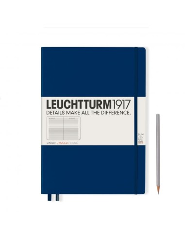 L NOTEBOOK HC A4+SL RULED NAVY 123p