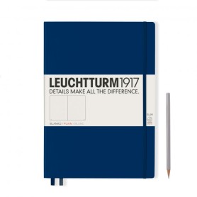 L NOTEBOOK HC A4+SL PLAIN NAVY 123p