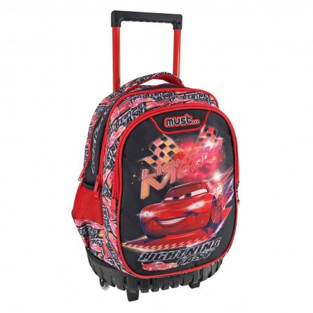 Must Σακίδιο Trolley Δημοτικού Cars Lightning Fast 3 Θήκες
