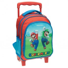 Gim Super Mario Σχολική Τσάντα Τρόλεϊ Νηπιαγωγείου Πολύχρωμη
