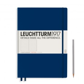 L NOTEBOOK HC A4+CL DOTTED NAVY 235p