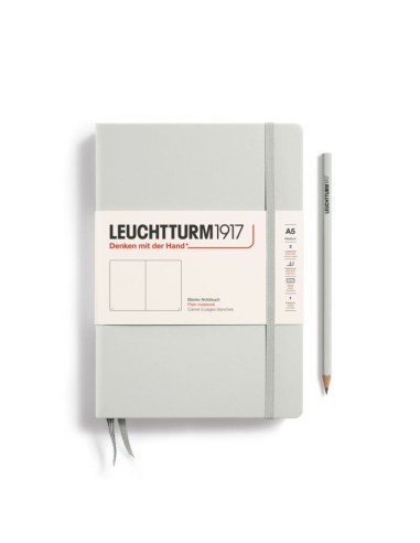 L NOTEBOOK HC A5 MED PLAIN LIGHT GREY 251p