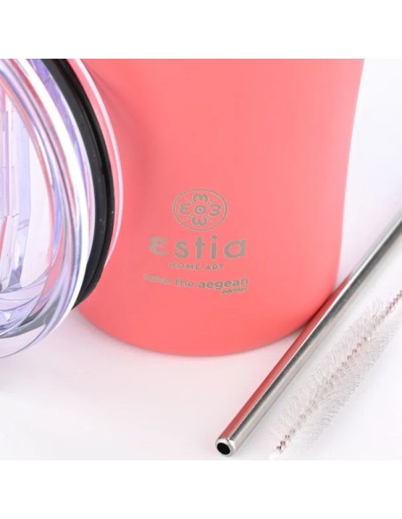 Estia Save the Aegean Ποτήρι Θερμός Ανοξείδωτο BPA Free Fusion Coral 500ml