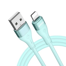 ΚΑΛΩΔΙΟ BWOOD SILICONE USB A TO LIGHTNING 3A X-280L GREEN