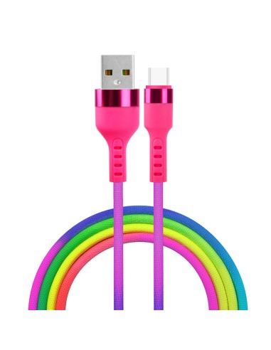 ΚΑΛΩΔΙΟ SETTY USB A/USB C RAINBOW