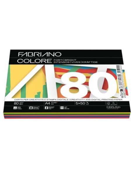 ΧΑΡΤΙ ΦΩΤΟΤΥΠΙΚΟ FABRIANO COLORE MIX ΕΝΤΟΝΑ ΧΡΩΜΑΤΑ Α4 80gr (5χ50φ)
