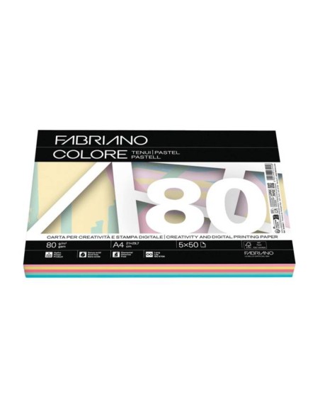 ΧΑΡΤΙ ΦΩΤΟΤΥΠΙΚΟ FABRIANO COLORE MIX ΠΑΛ ΧΡΩΜΑΤΑ Α4 80gr (5χ50φ)