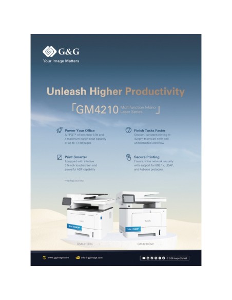 G&G GM4210DW LASER PRINTER MULTIFUNCTION WITH DUPLEX ADF