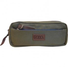Polo Canvas Κασετίνα με 2 Θήκες - Λαδί
