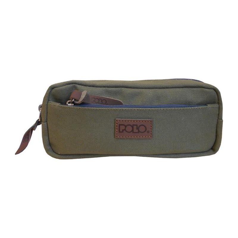 Polo Canvas Κασετίνα με 2 Θήκες - Λαδί