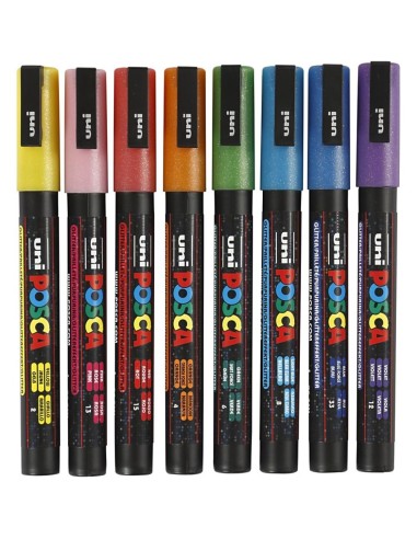 Uni-Ball Ανεξίτηλοι Μαρκαδόροι 1.3mm Σετ 8 χρώματα