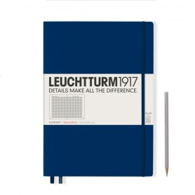 L NOTEBOOK HC A4+SL SQUARED NAVY 123p