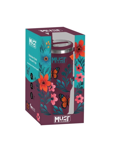 Θερμός Must Team 1,20ltr Ανοξείδωτο με καλαμάκι Μπορντώ