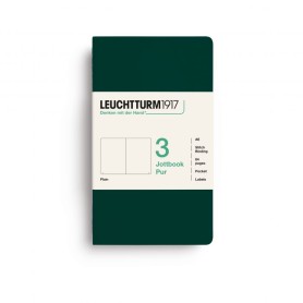 L JOTTBOOK PUR A6 PLAIN FOREST GREEN Pack3 64p
